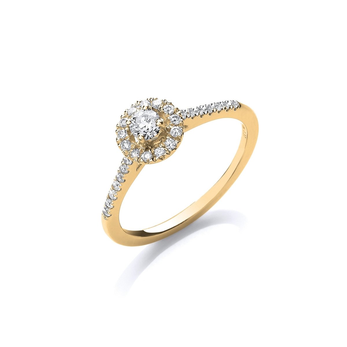 18ct Gold 0.37ct Diamond Round Halo Ring - Samuel Perry