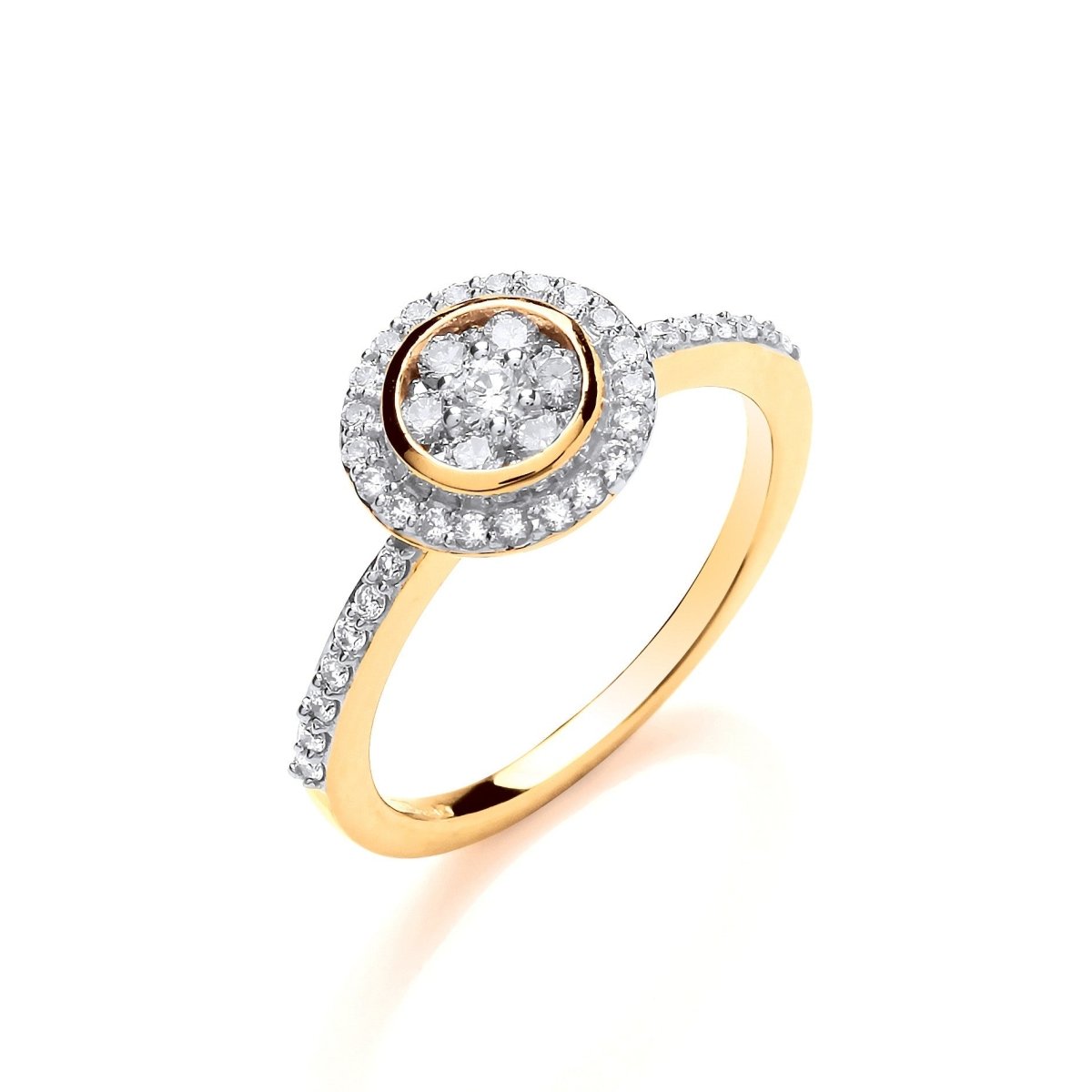 18ct Gold 0.45ct Diamond Round Ring - Samuel Perry