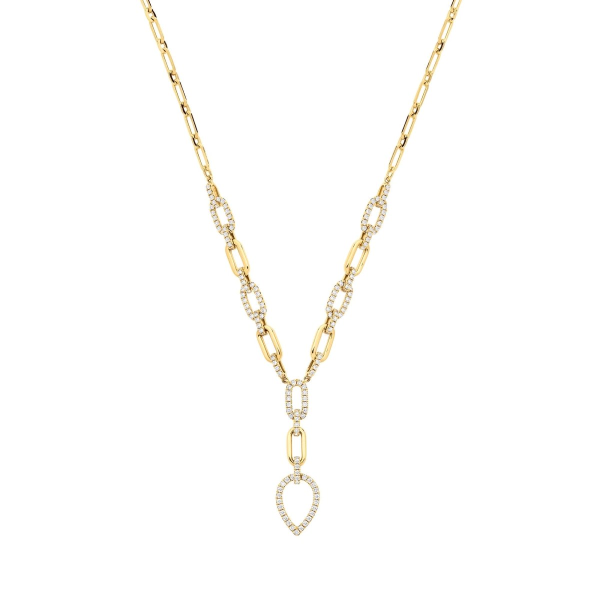 18ct Gold 1.30ct Diamond Pear Shaped Drop Necklace - Samuel Perry