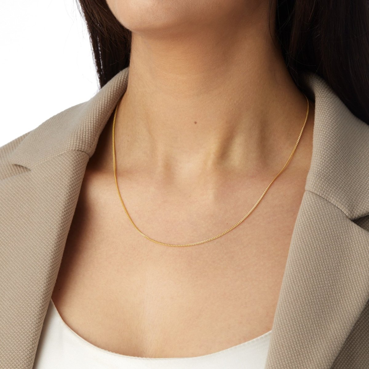 18ct Gold 1mm Spiga Chain - Samuel Perry