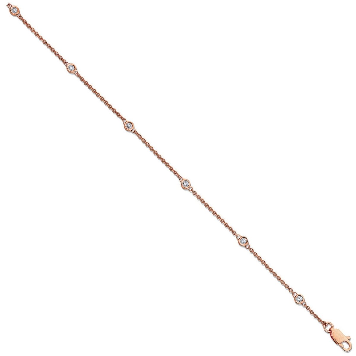 18ct Rose Gold 0.20ct Diamond Rubover Bracelet - Samuel Perry