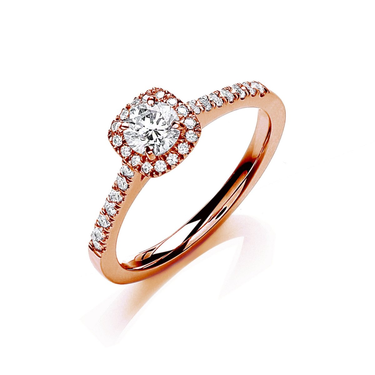 18ct Rose Gold 0.50ct Diamond Certificated Engagement Ring - Samuel Perry