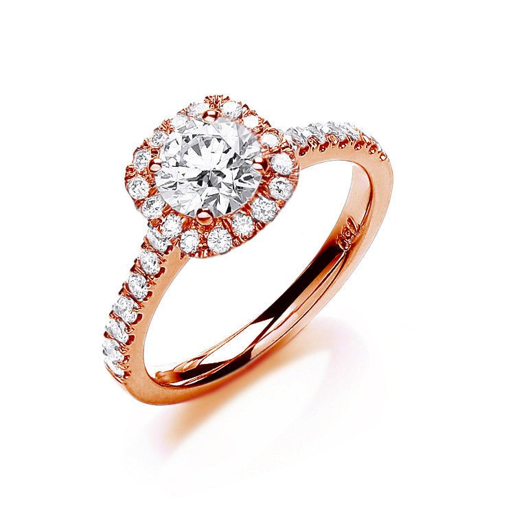 18ct Rose Gold 1.00ct Diamond Certificated Engagement Ring - Samuel Perry