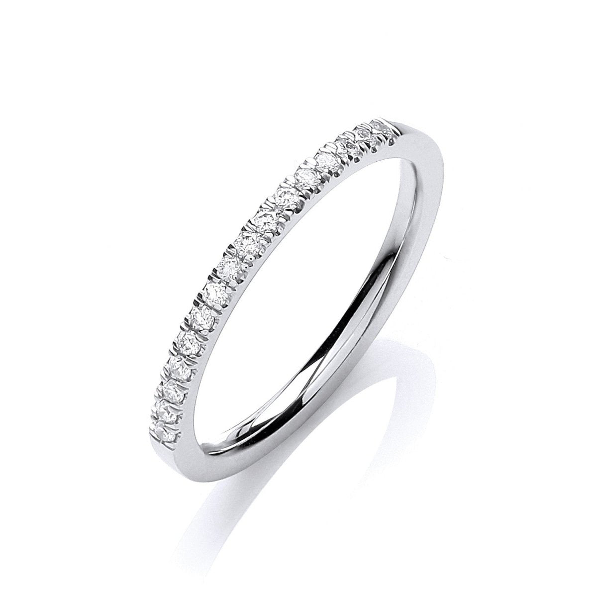 18ct White Gold 0.12ct Diamond Wedding Ring - Samuel Perry