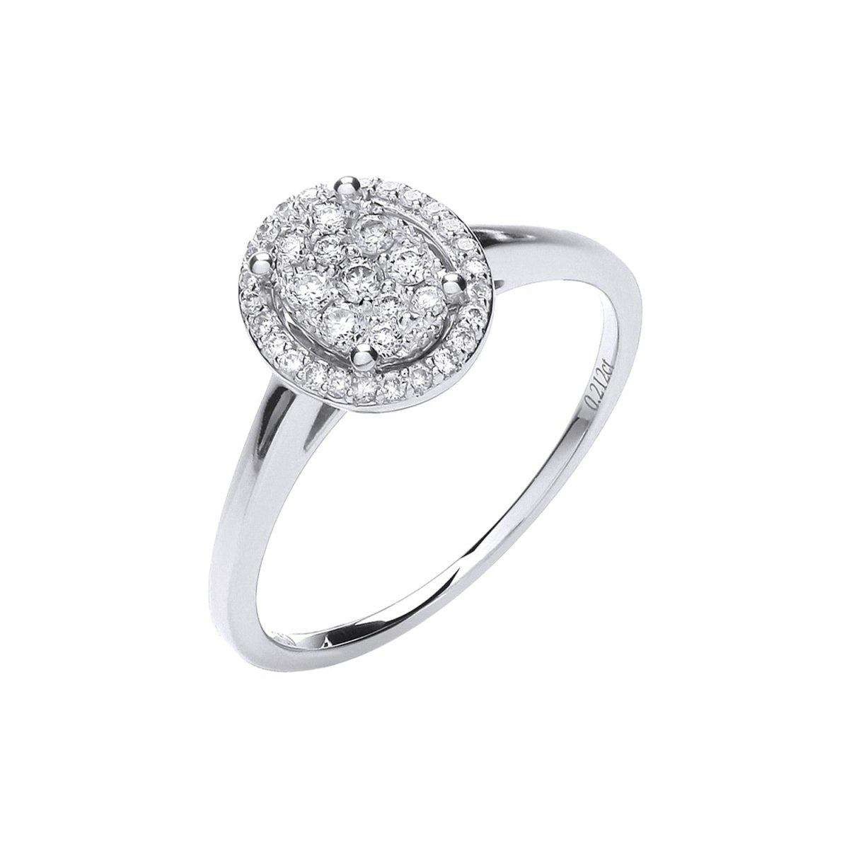 18ct White Gold 0.20ct Diamond Dress Ring - Samuel Perry