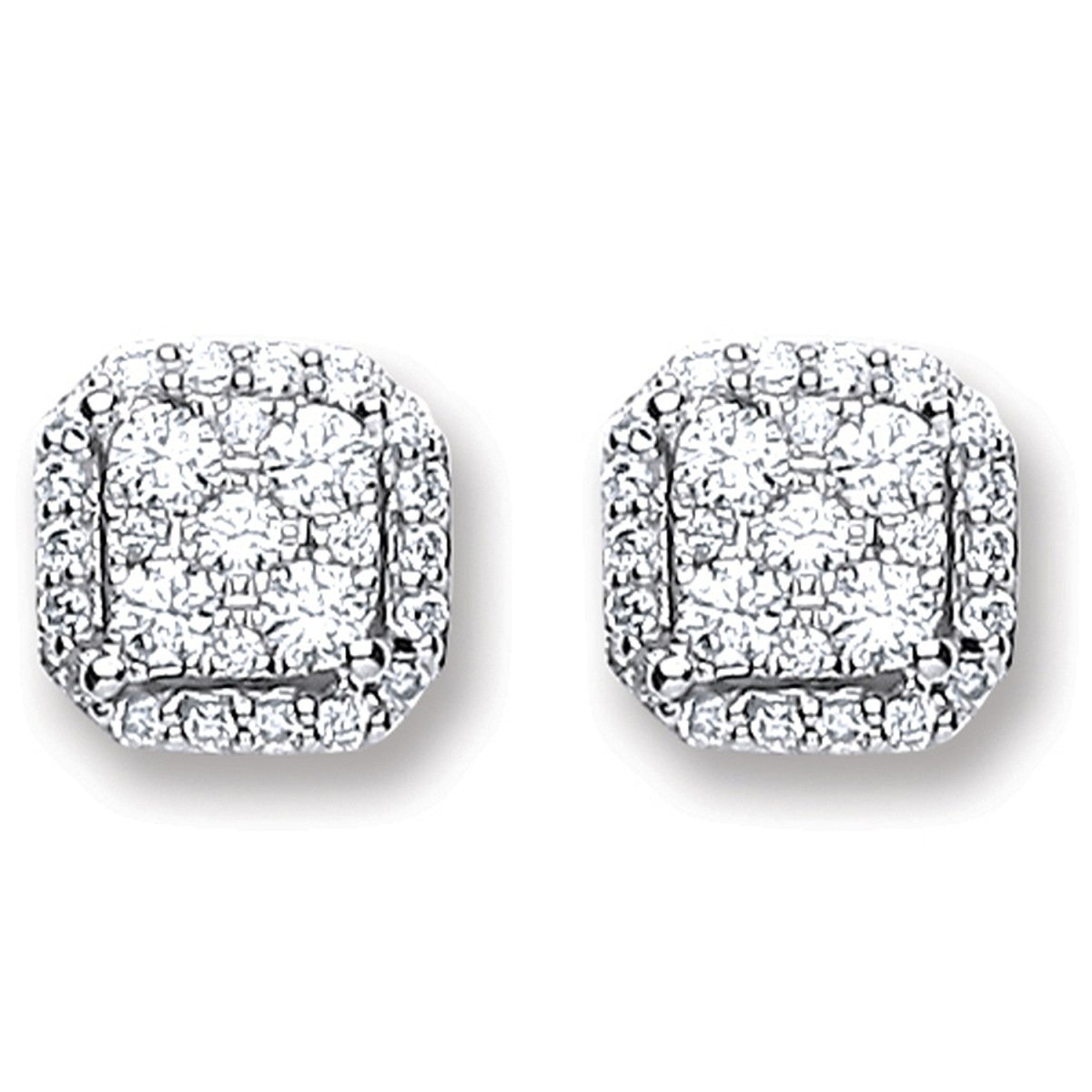 18ct White Gold 0.22ct Diamond Stud Earrings - Samuel Perry