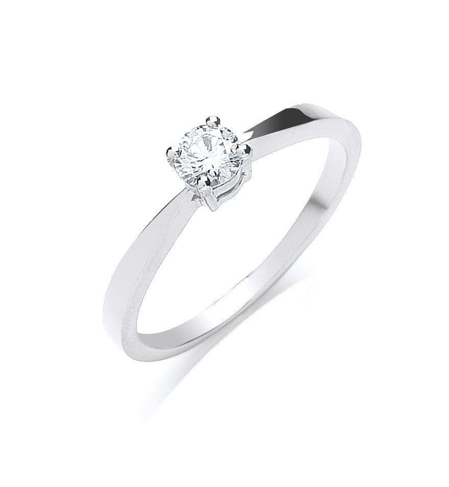 18ct White Gold 0.25ct Diamond Engagement Ring - Samuel Perry