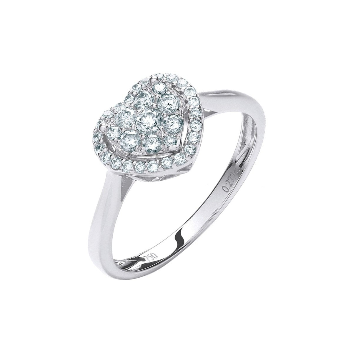 18ct White Gold 0.25ct Diamond Heart Ring - Samuel Perry