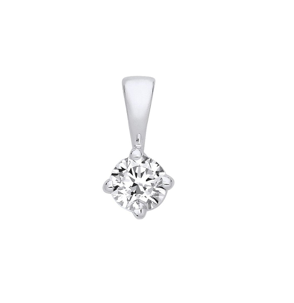 18ct White Gold 0.35ct Diamond Solitaire Pendant - Pure Brilliance - Samuel Perry
