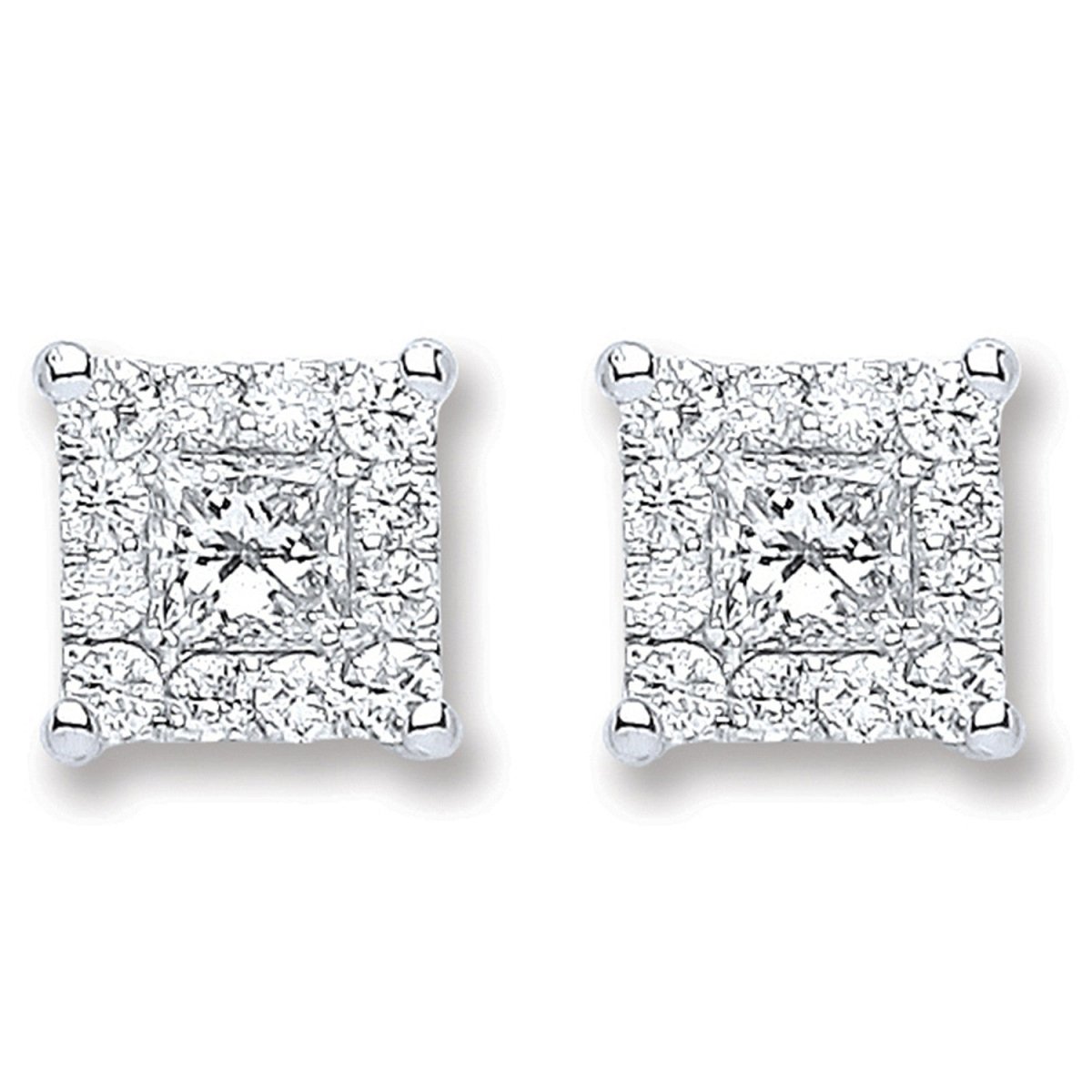 18ct White Gold 0.50ct Dia Stud Earrings - Samuel Perry