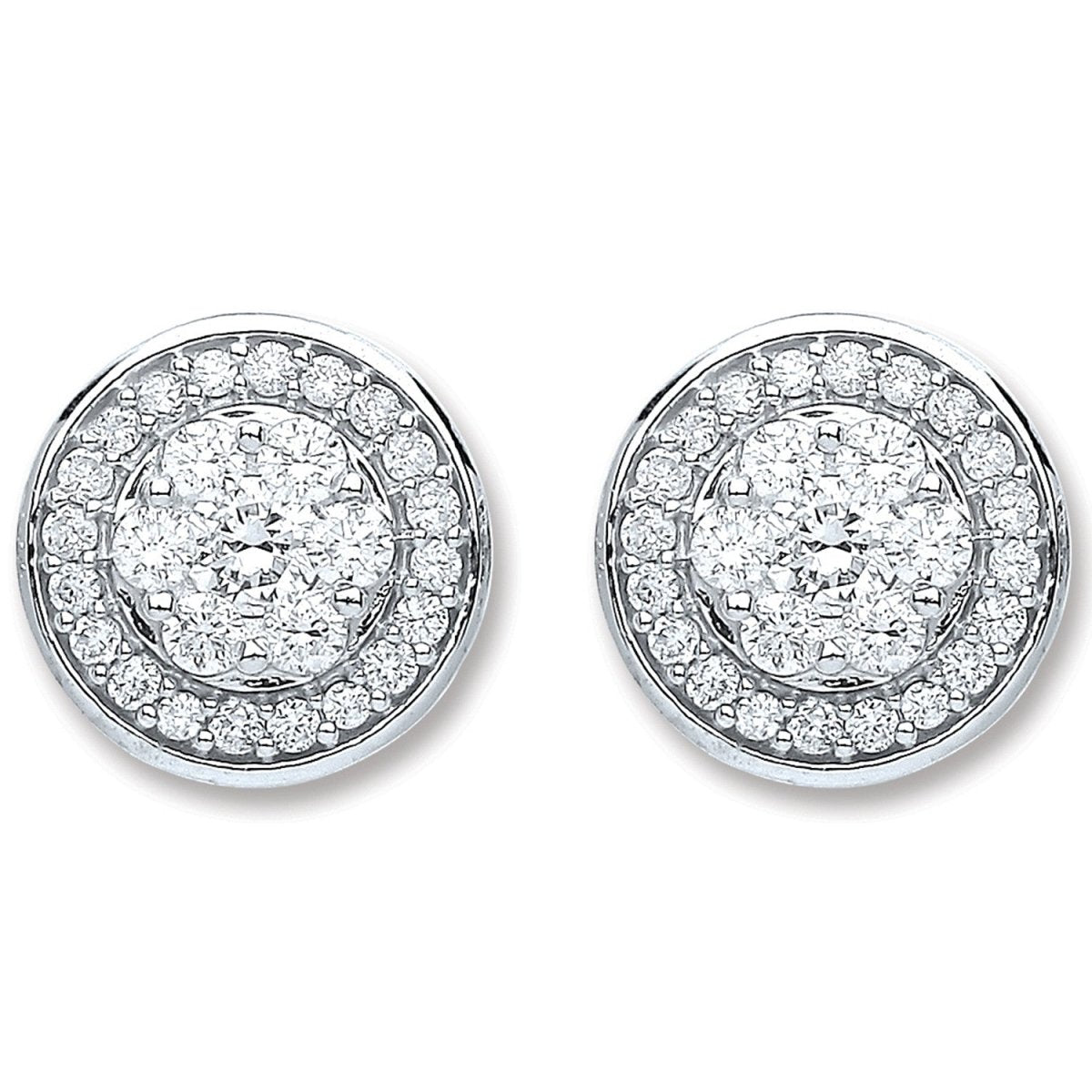18ct White Gold 0.50ct Dia Stud Earrings - Samuel Perry