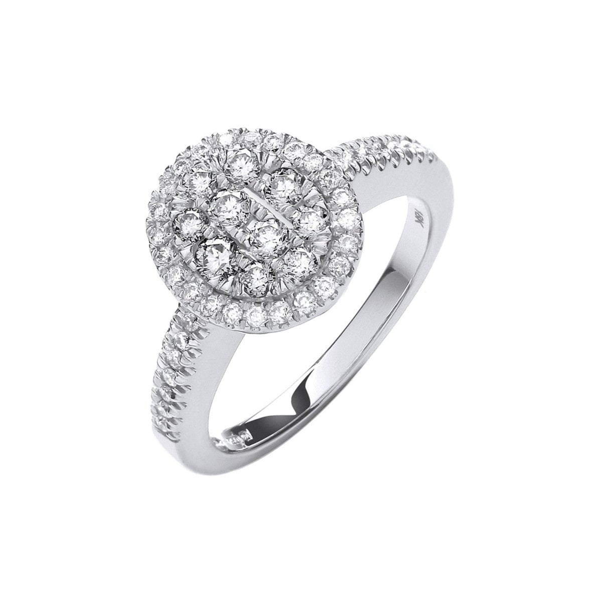 18ct White Gold 0.50ct Diamond Dress Ring - Samuel Perry