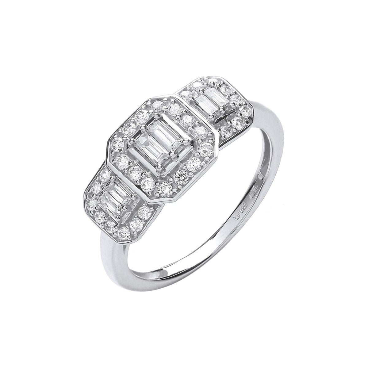18ct White Gold 0.50ct Diamond Dress Ring - Samuel Perry