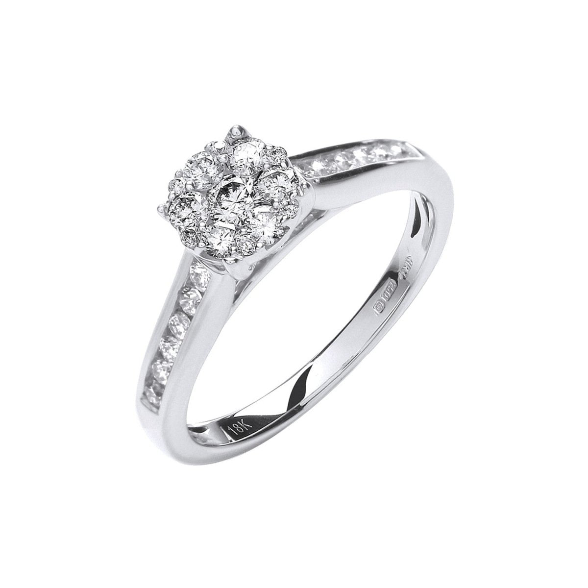 18ct White Gold 0.50ct Diamond Dress Ring - Samuel Perry