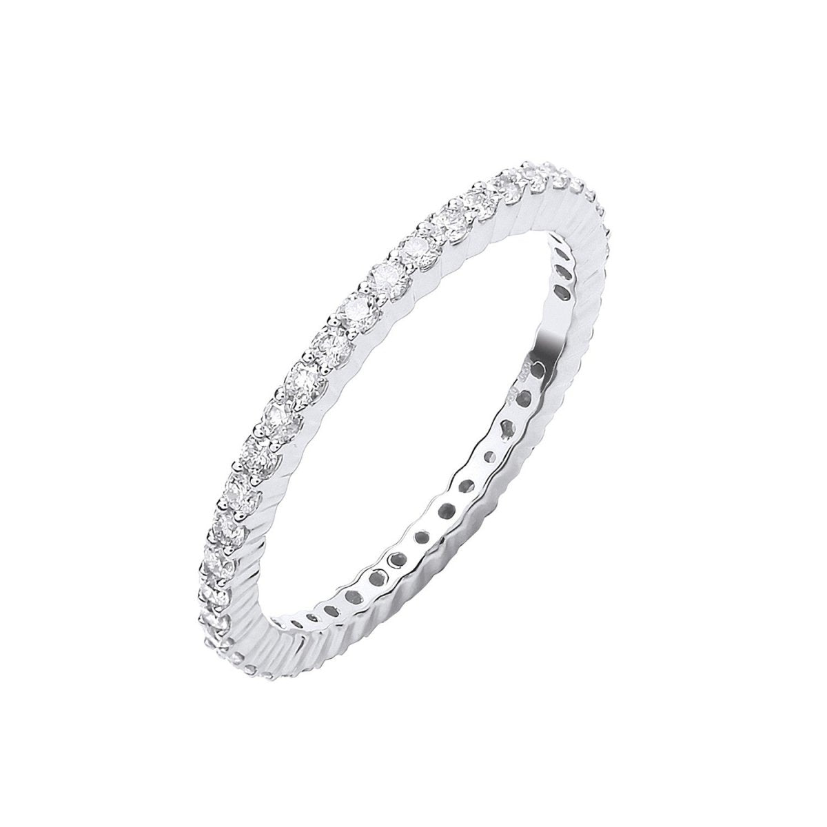 18ct White Gold 0.50ct Diamond Full Eternity Ring - Samuel Perry