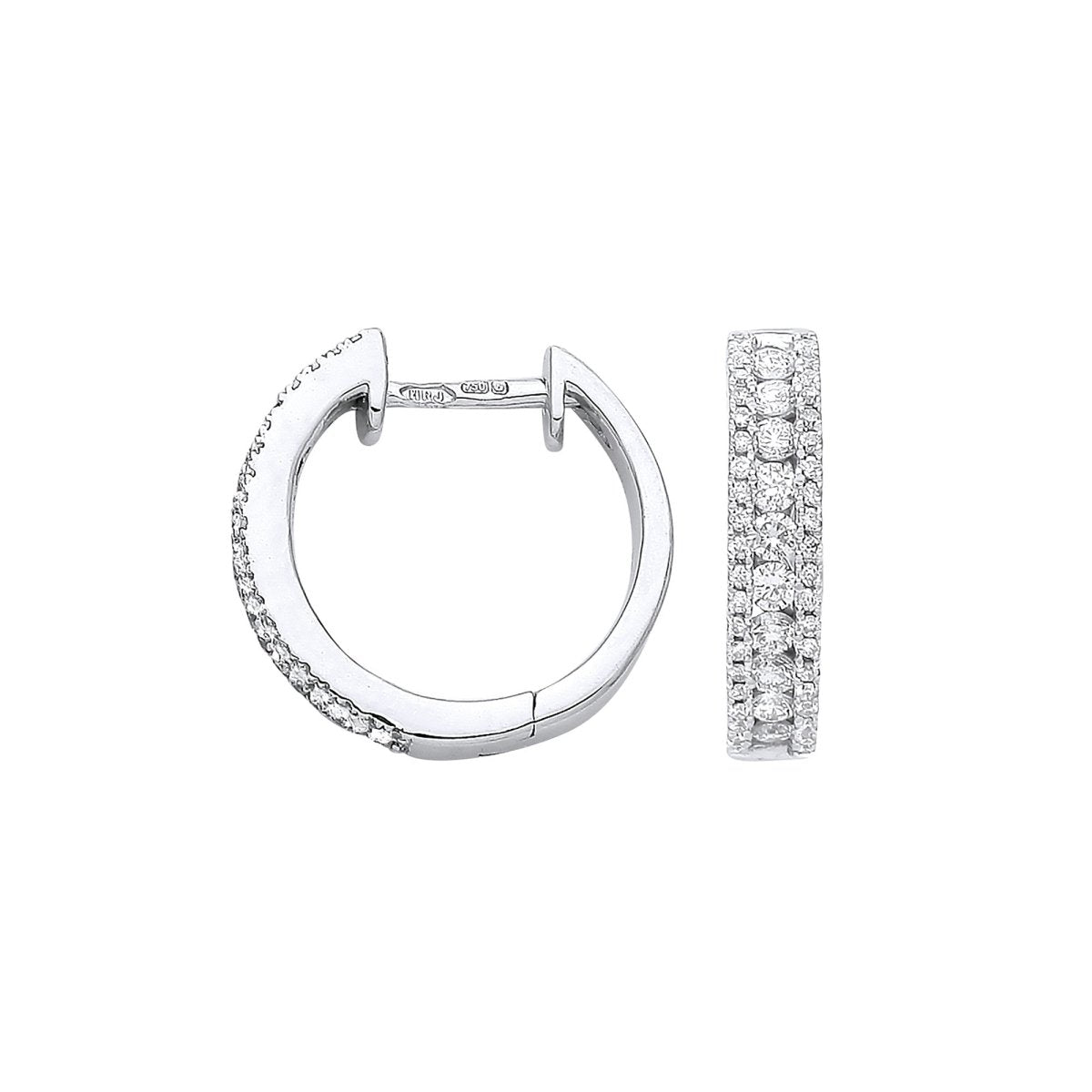 18ct White Gold 0.52ct Diamond Earrings - Samuel Perry