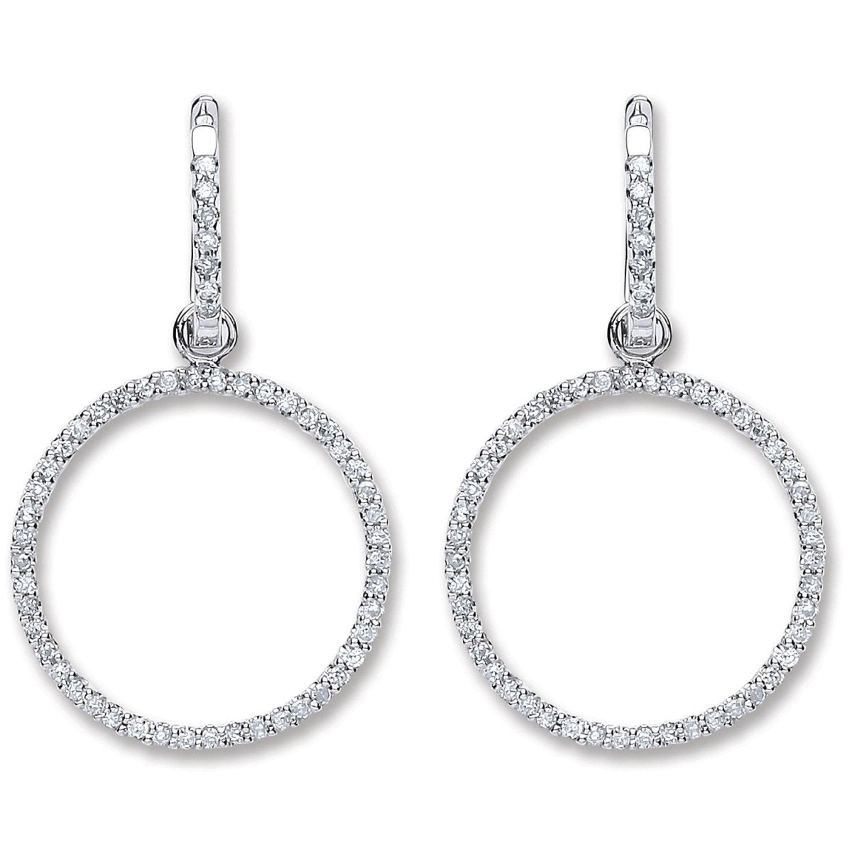 18ct White Gold 0.55ct Diamond Drop Earrings - Samuel Perry