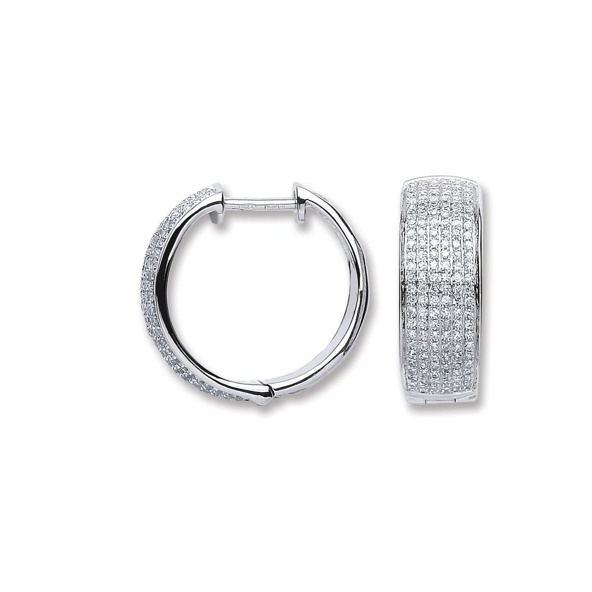 18ct White Gold 0.55ct Diamond Hoop Earrings - Samuel Perry