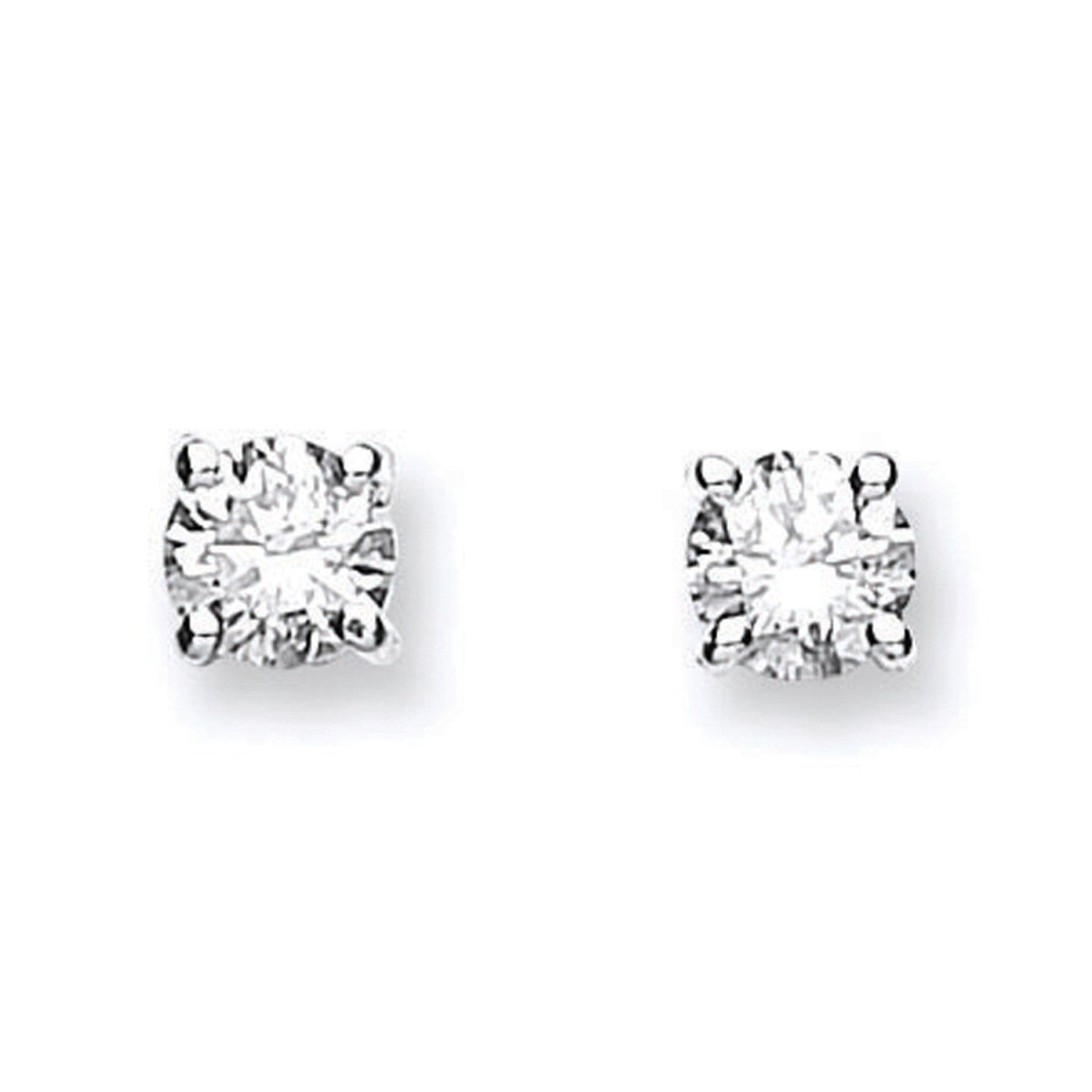 18ct White Gold 0.60ctw Claw Set Diamond Stud Earrings - Samuel Perry