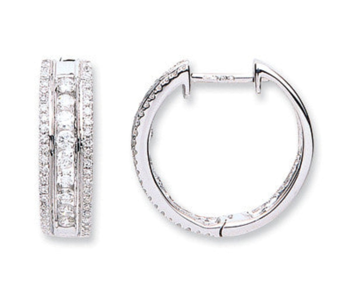 18ct White Gold 0.65ct Diamond Earrings - Samuel Perry