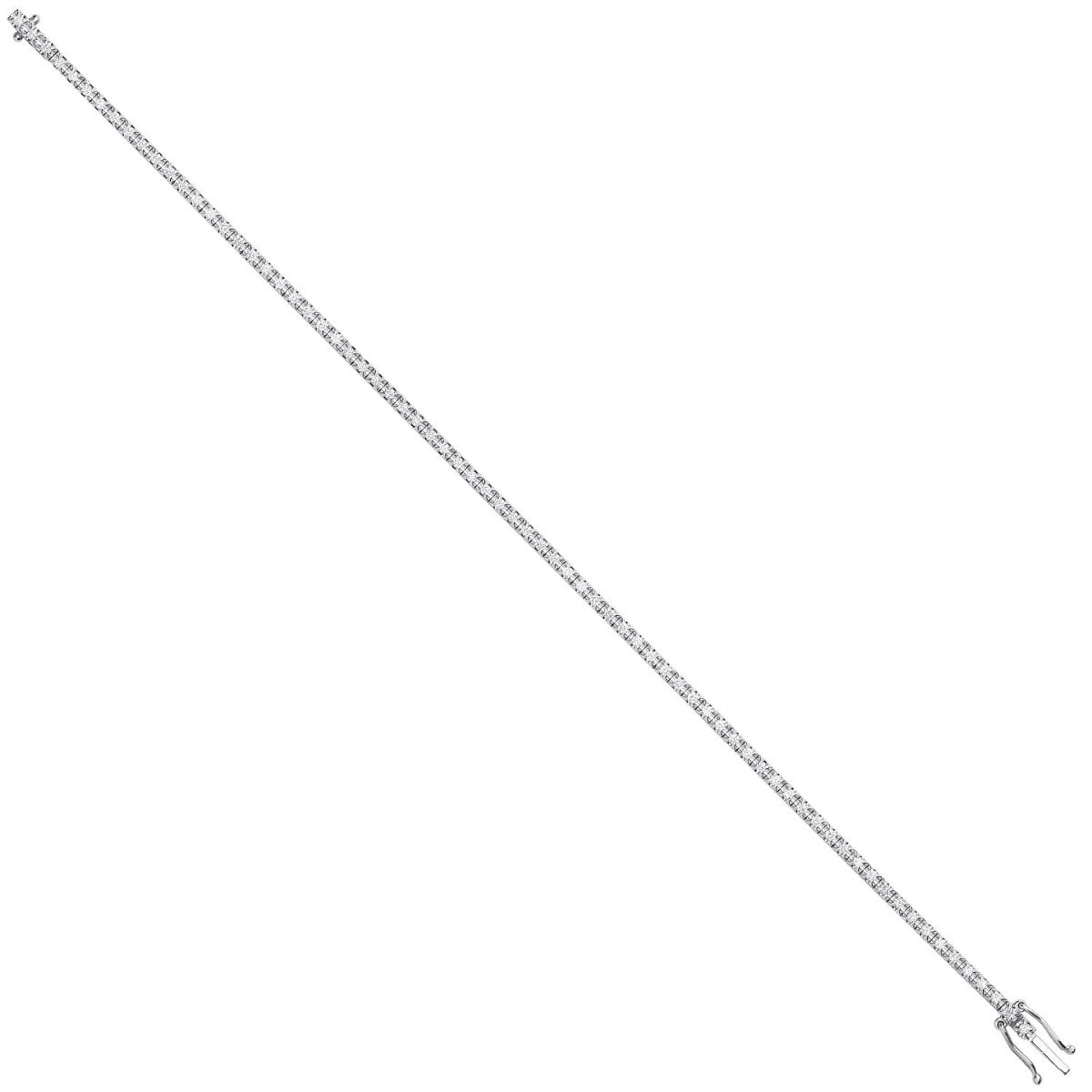 18ct White Gold 0.75ct Illusion Set Diamond Tennis Bracelet - Samuel Perry