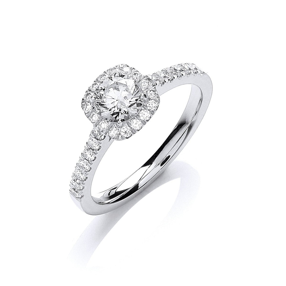 18ct White Gold 0.80ct Diamond Certificated Engagement Ring - Samuel Perry