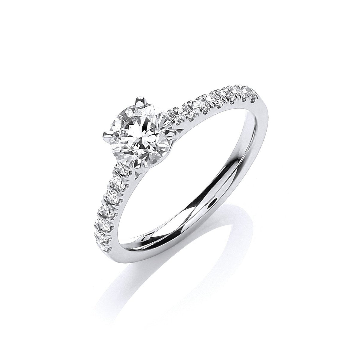 18ct White Gold 0.90ct Diamond Certificated Engagement Ring - Samuel Perry