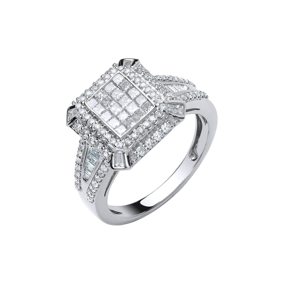 18ct White Gold 1.00ct Diamond Fancy Ring - Samuel Perry