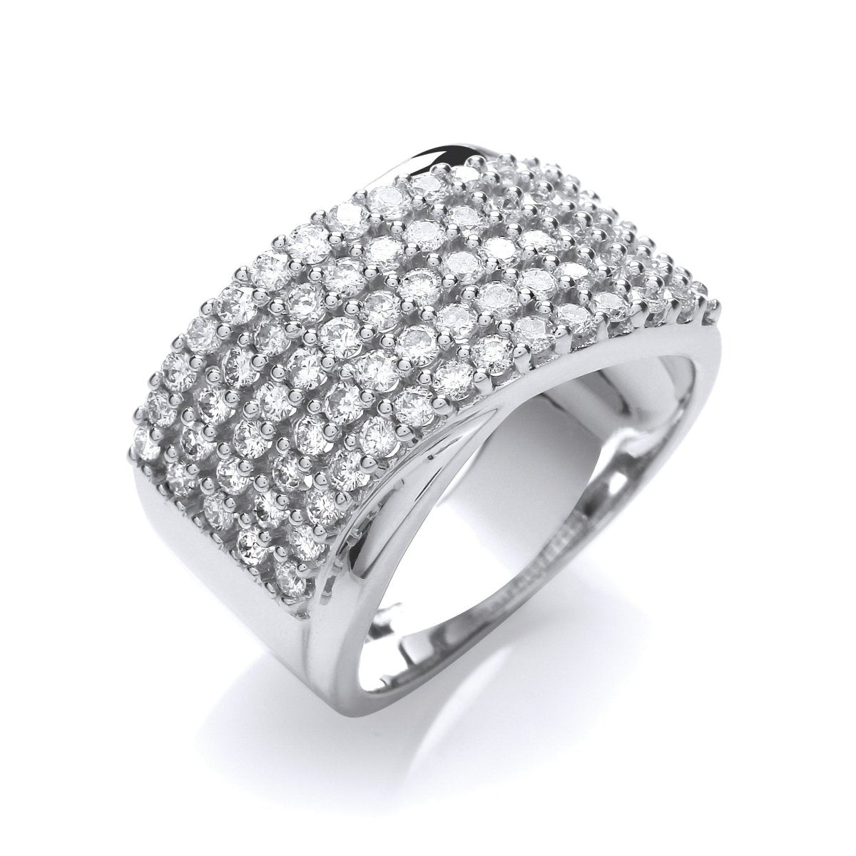 18ct White Gold 1.00ct Diamond Half Eternity Ring - Samuel Perry