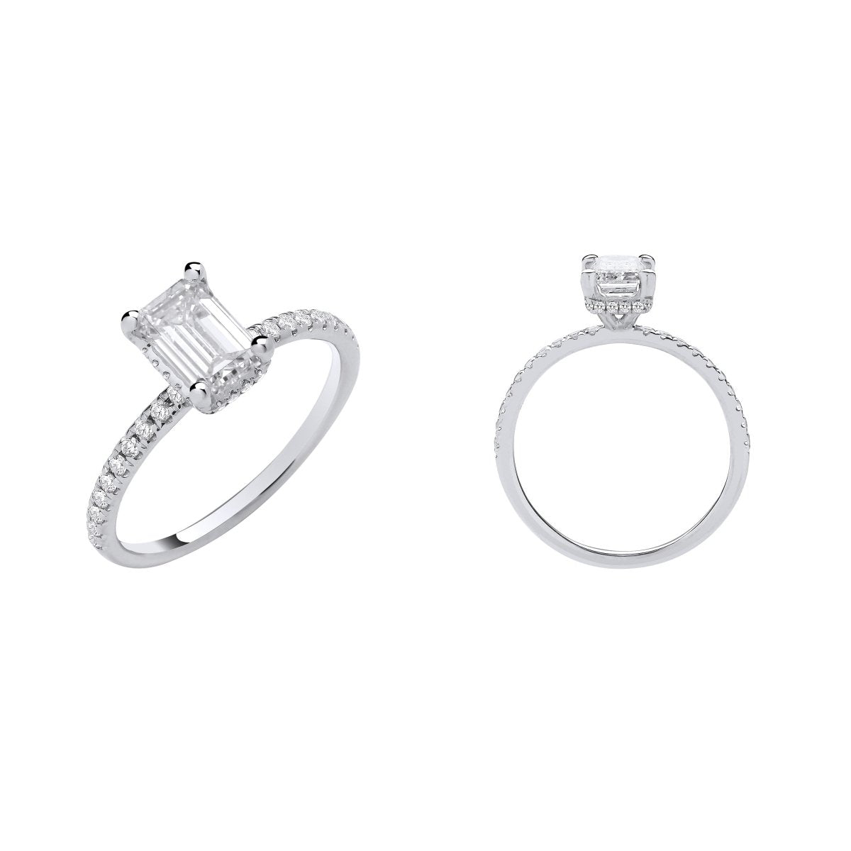 18ct White Gold 1.23ct Emerald Cut Lab - Grown Diamond Ring - Samuel Perry