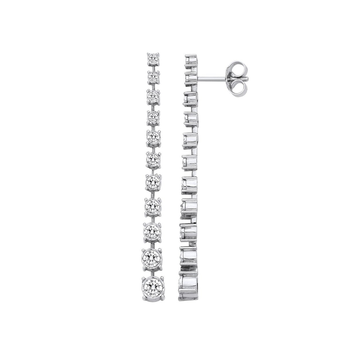18ct White Gold 1.40ctw Diamond Drop Earrings - Samuel Perry