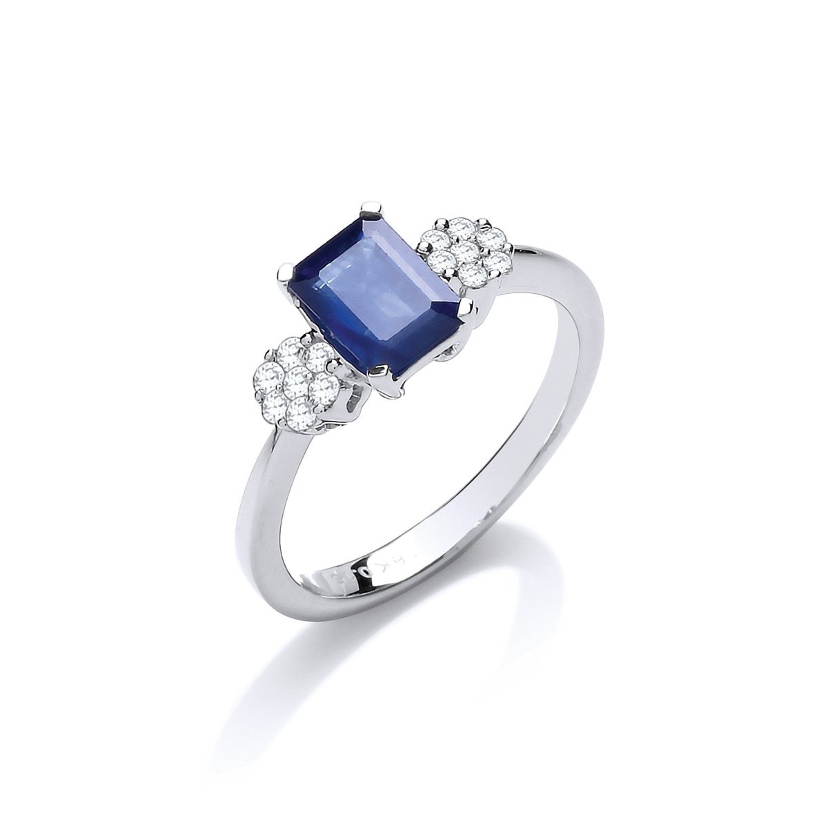 18ct White Gold 1.50ct Sapphire & 0.15ct Diamond Ring - Samuel Perry