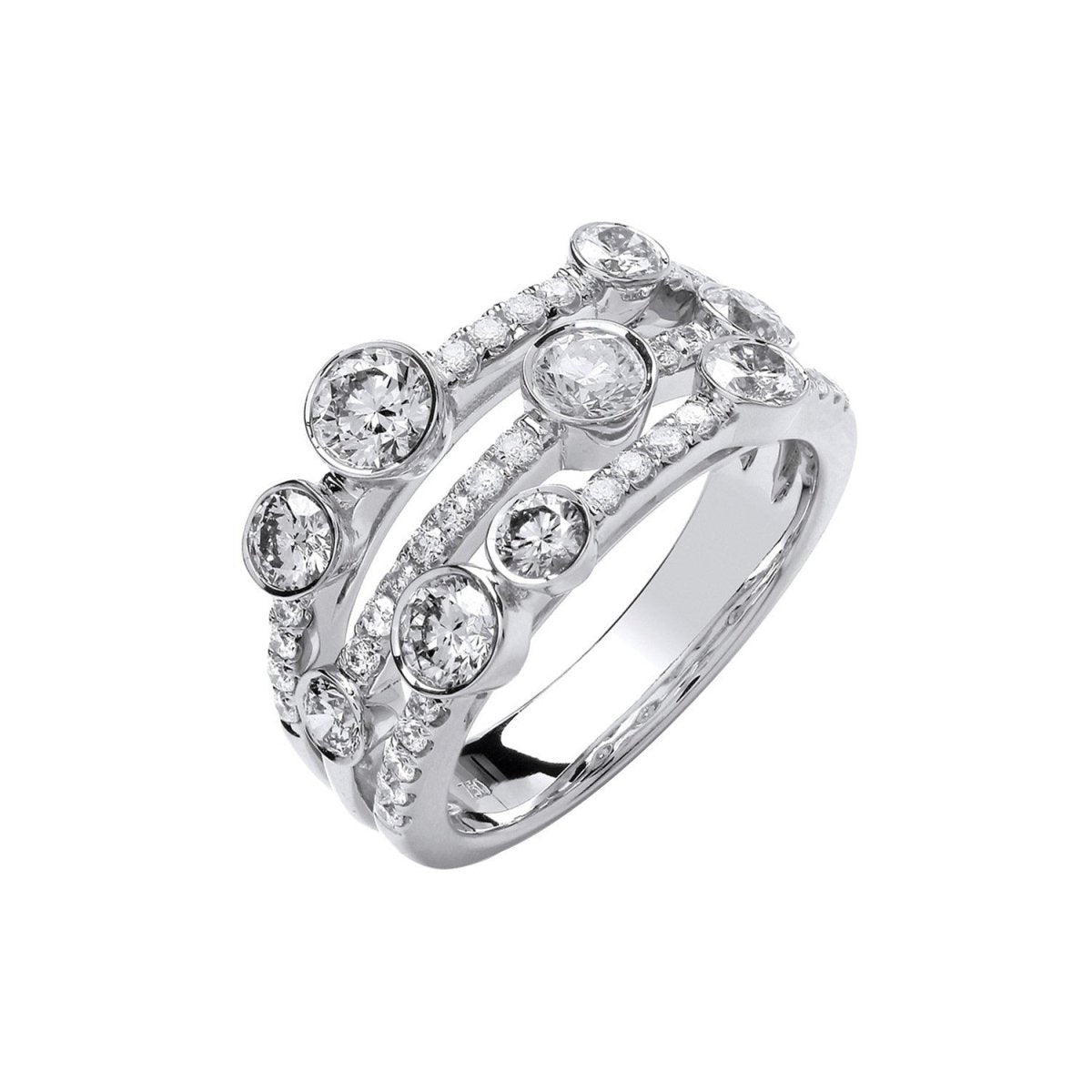 18ct White Gold 1.70ct Diamond Dress Ring - Samuel Perry