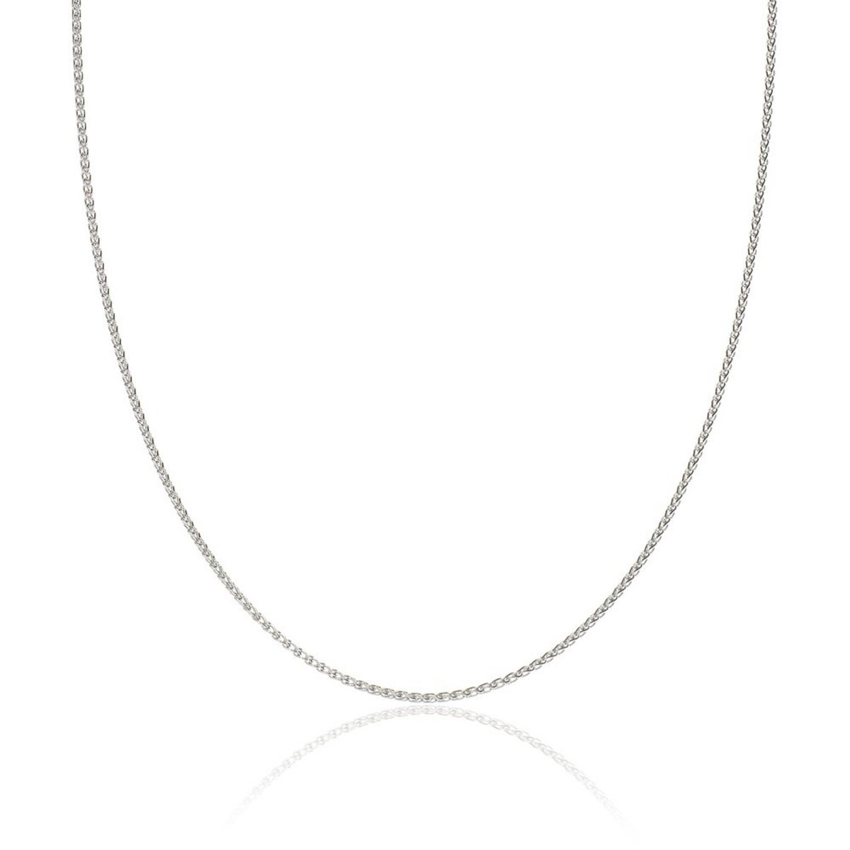 18ct White Gold 1mm Spiga Chain - Samuel Perry