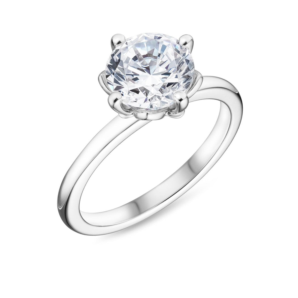 18ct White Gold 2.00ct Lab Grown Diamond Floral Engagement Ring - Samuel Perry