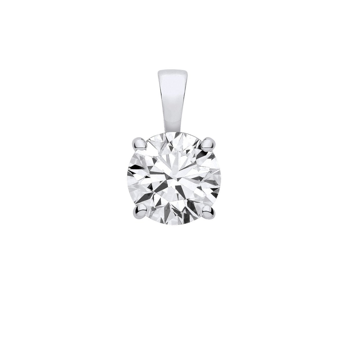 18ct White Gold 2.00ct Lab - Grown Diamond Pendant - Samuel Perry