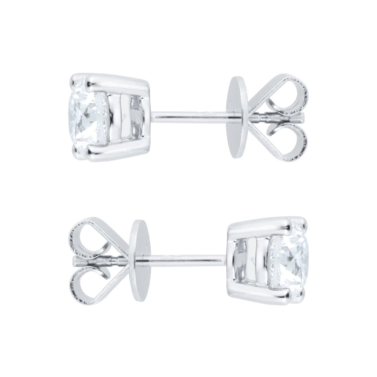 18ct White Gold 2.00ct Lab Grown Diamond Solitaire Earrings - Samuel Perry