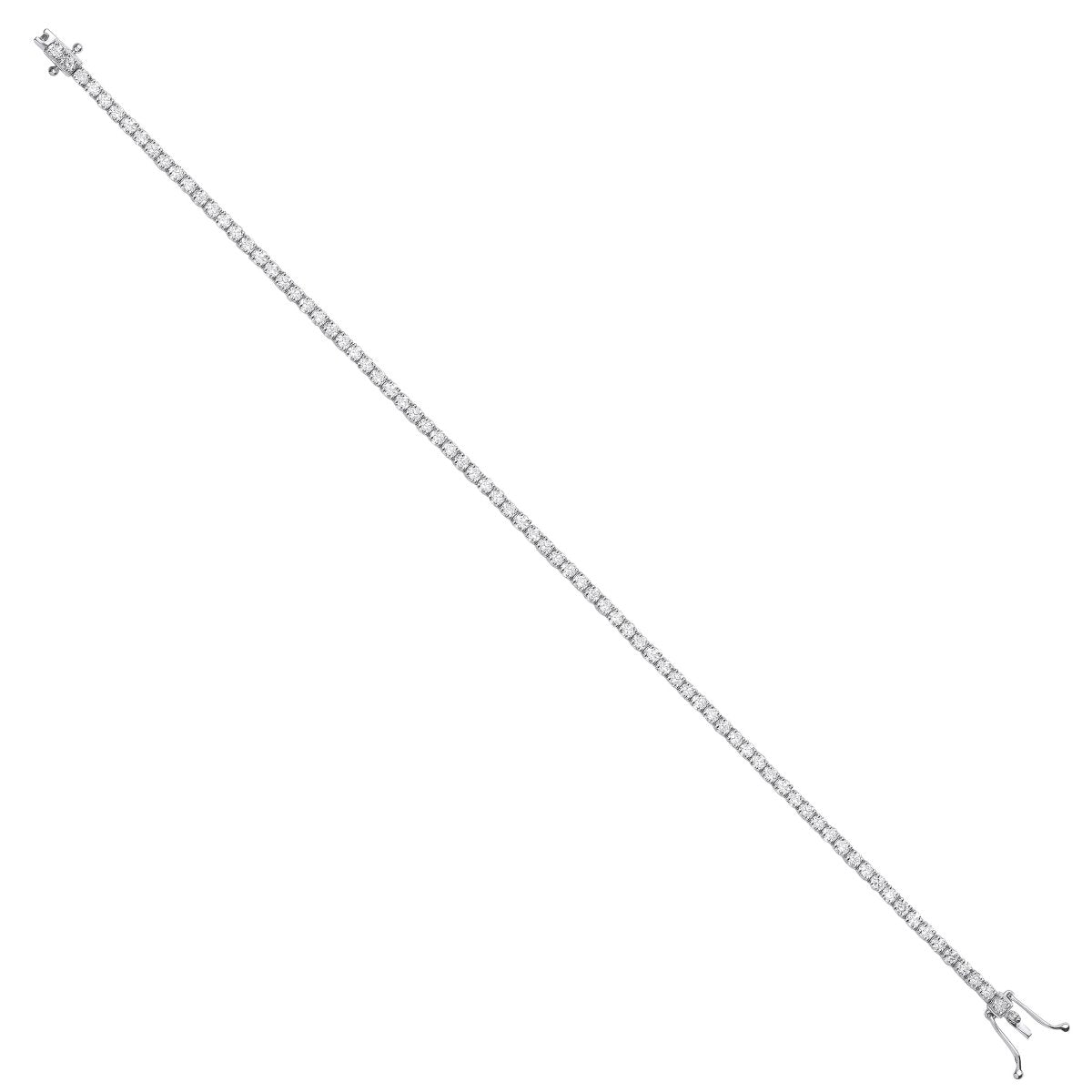 18ct White Gold 3.00ct Diamond Tennis Bracelet - Samuel Perry