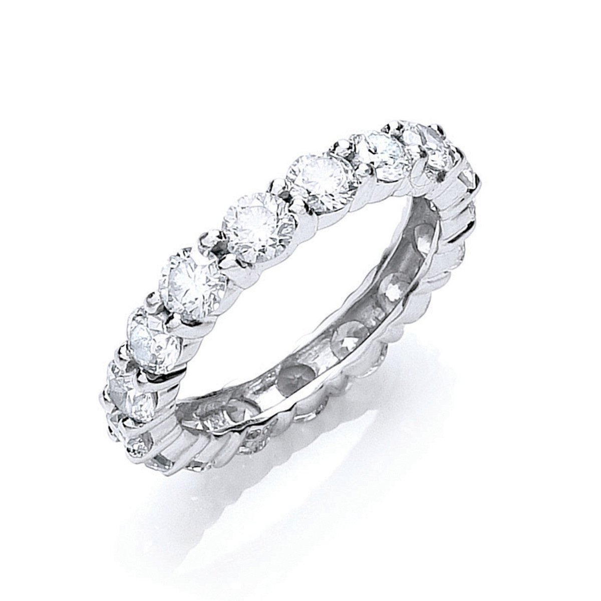 18ct White Gold 3.00ct Full Diamond Eternity Ring - Samuel Perry