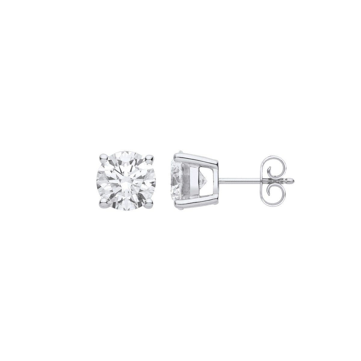18ct White Gold 3.00ct Lab Grown Diamond Solitaire Earrings - Samuel Perry
