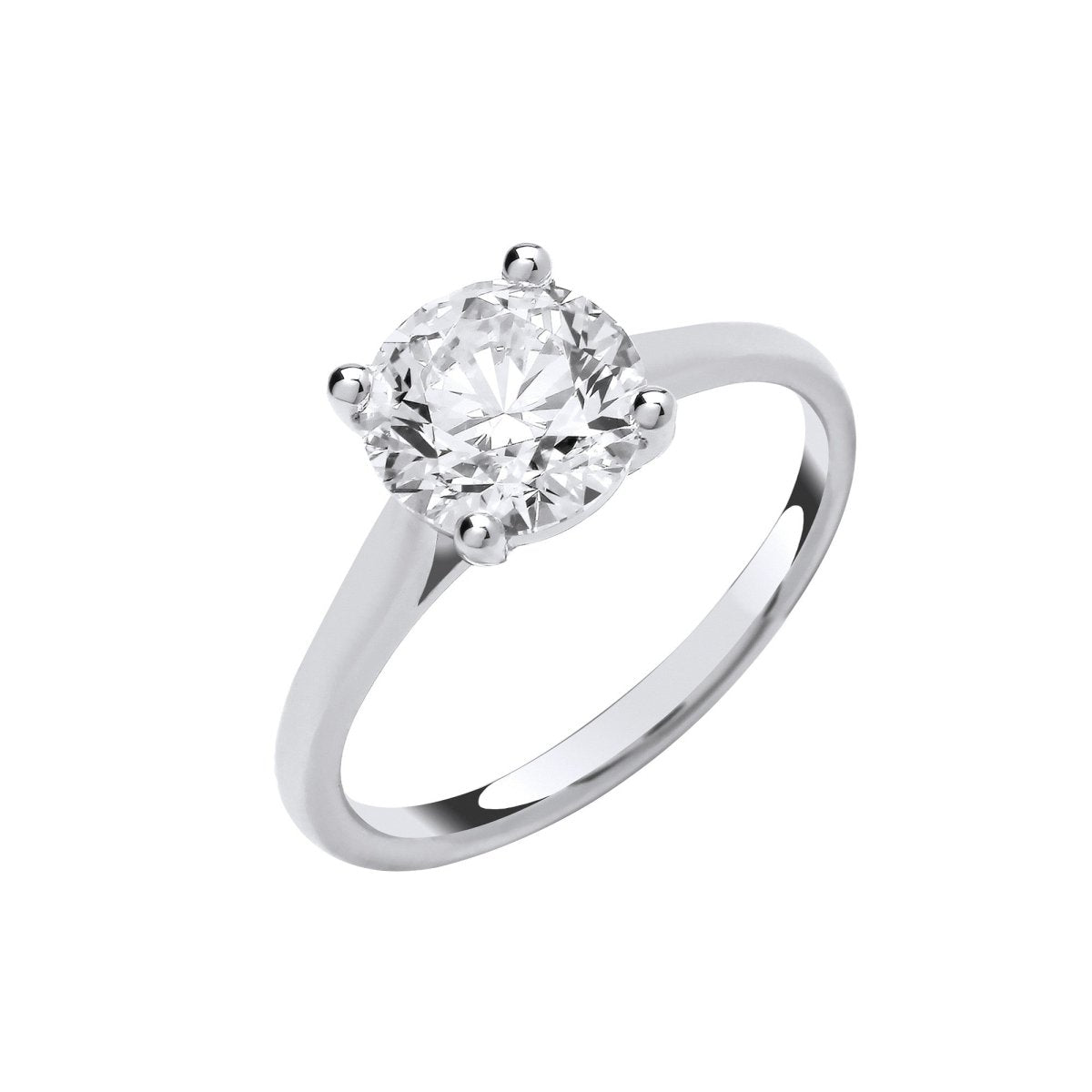 18ct White Gold 3.00ct Solitaire Lab - Grown Diamond Ring - Samuel Perry