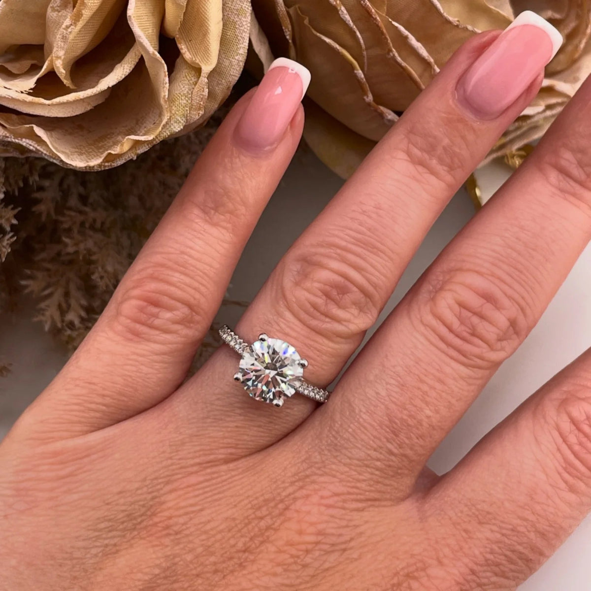18ct White Gold 3.20ct Lab Grown Diamond Engagement Ring - Samuel Perry