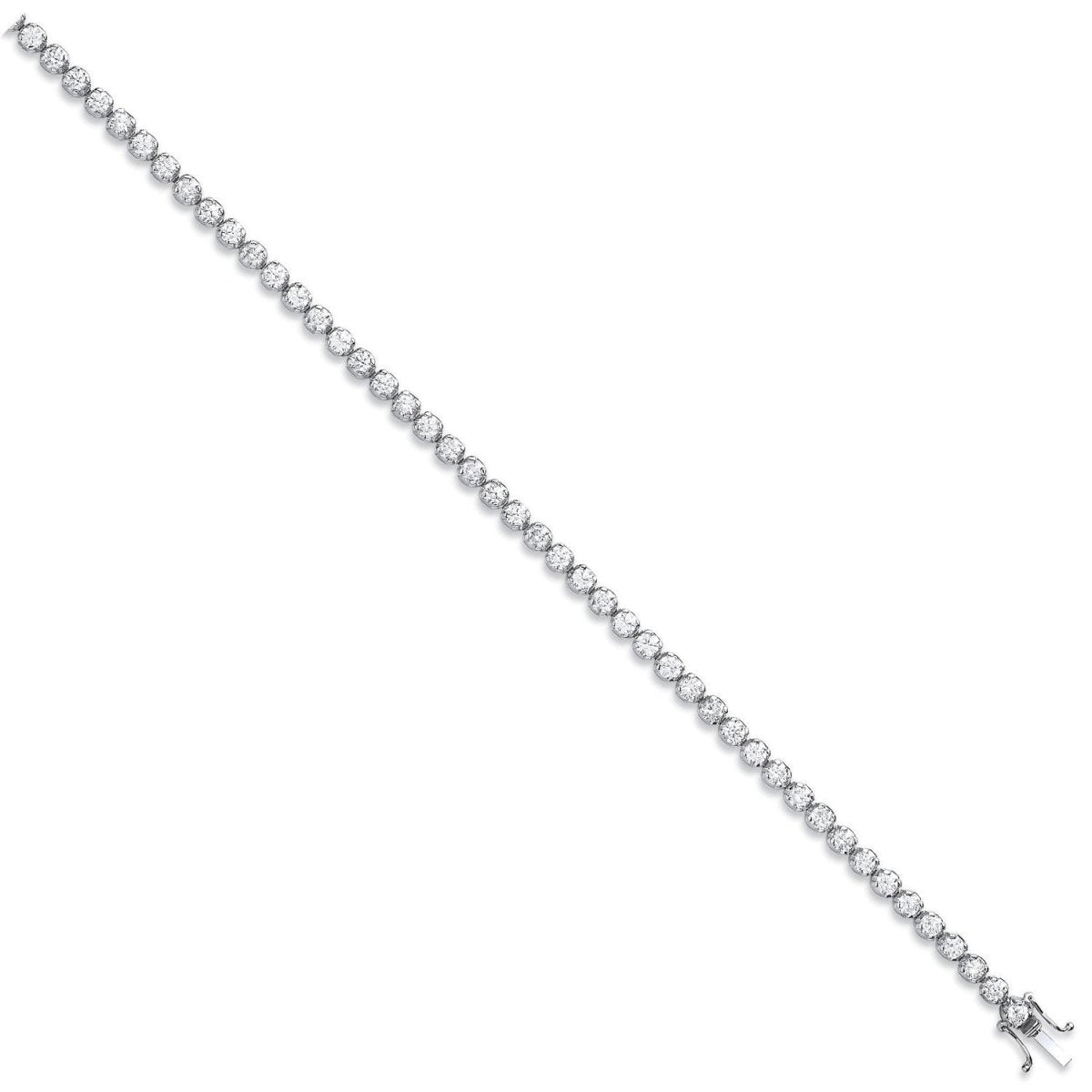 18ct White Gold 4.00ct Diamond Tennis Bracelet - Samuel Perry