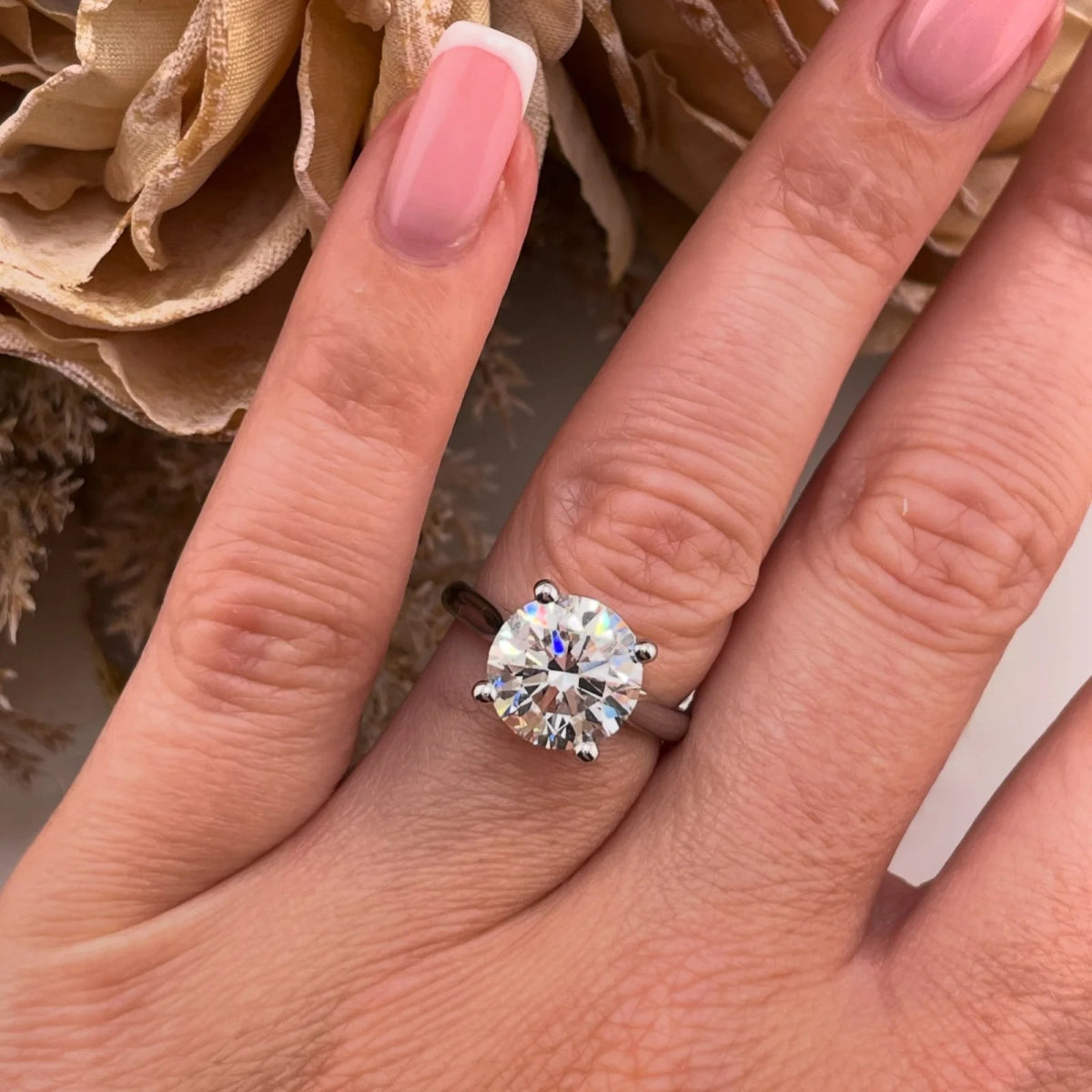 18ct White Gold 4.00ct Lab Grown Diamond Engagement Ring - Samuel Perry