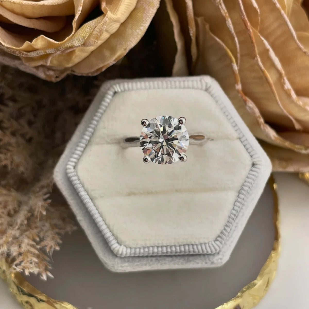 18ct White Gold 4.00ct Lab Grown Diamond Engagement Ring - Samuel Perry
