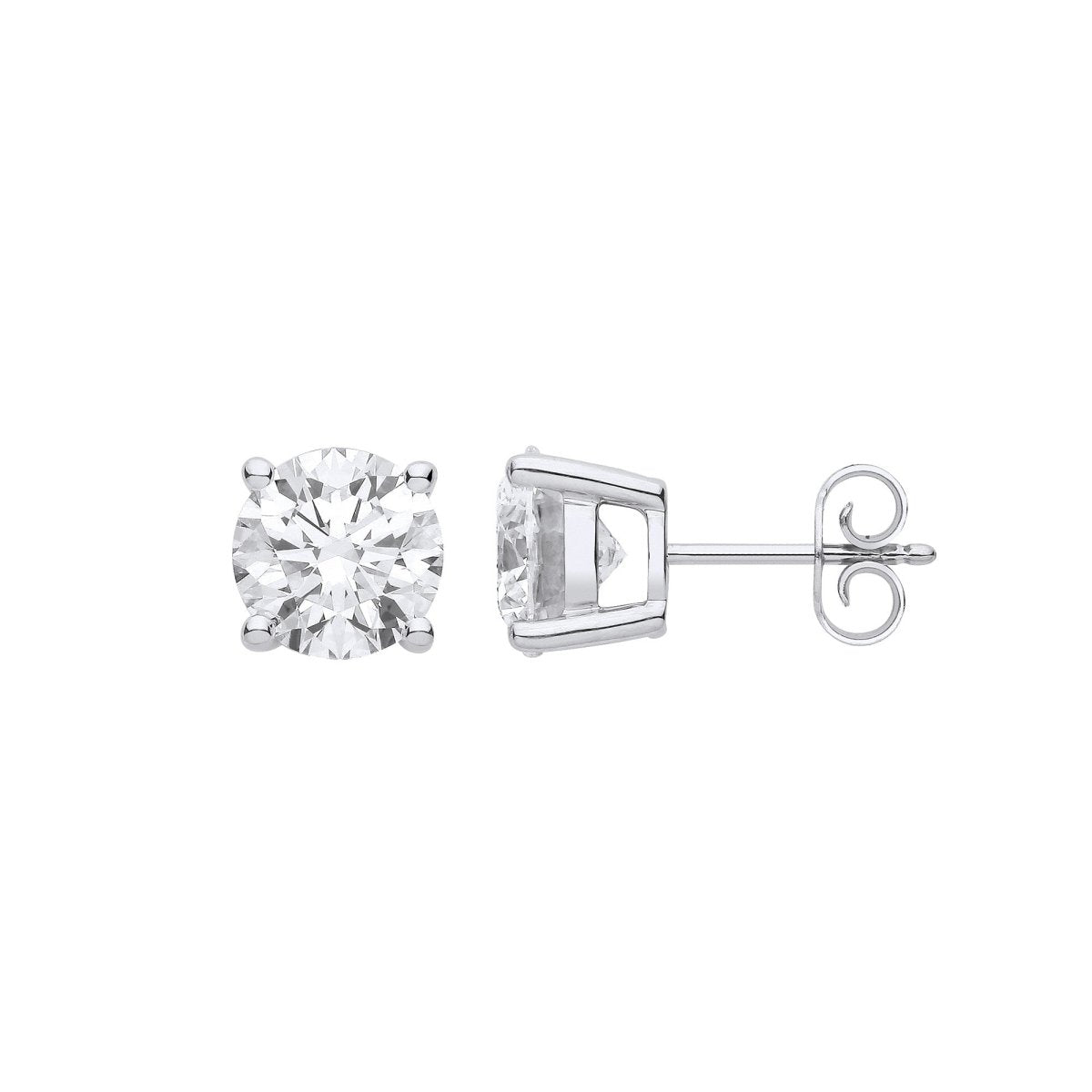 18ct White Gold 4.00ct Lab Grown Diamond Solitaire Earrings - Samuel Perry