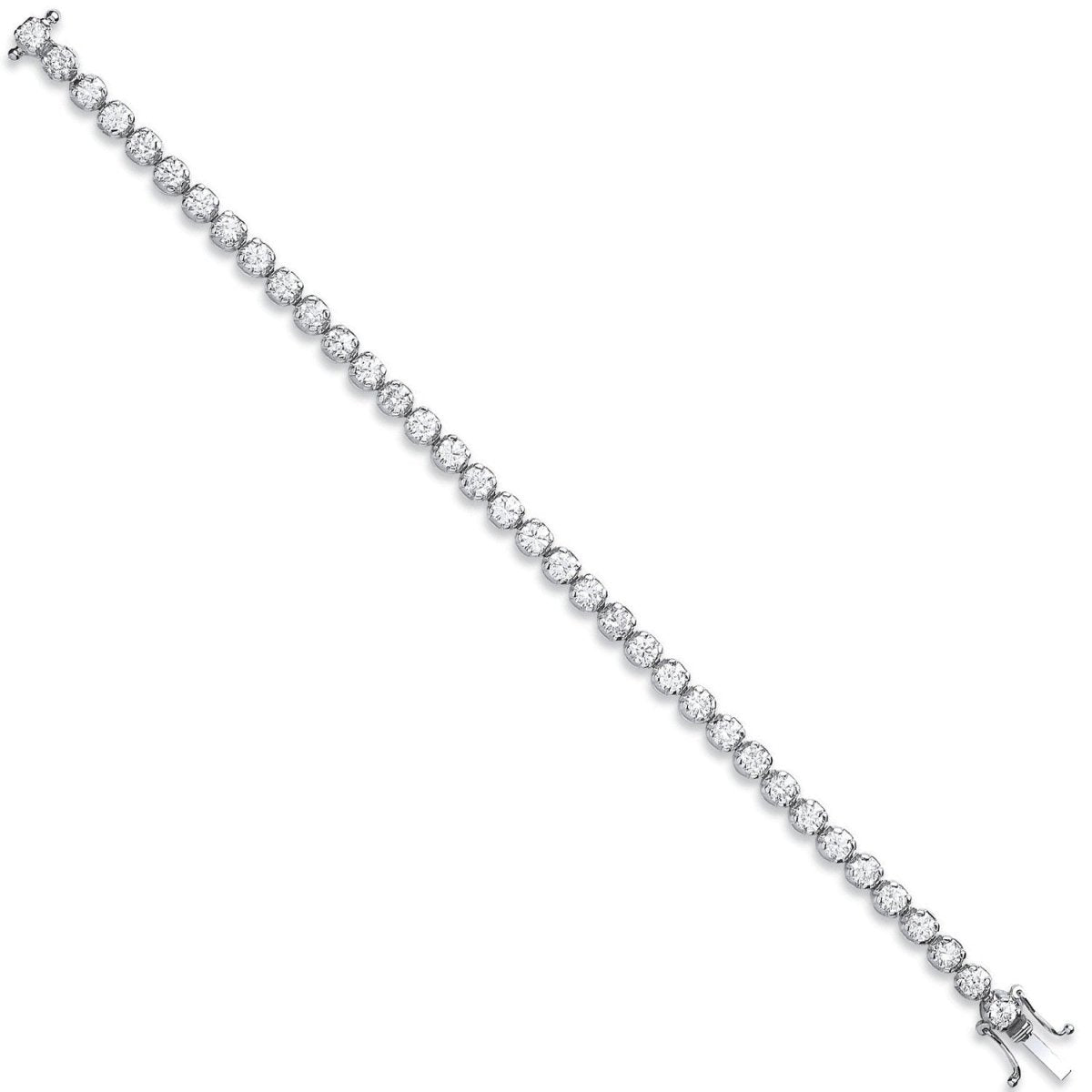 18ct White Gold 5.00ct Diamond Tennis Bracelet - Samuel Perry