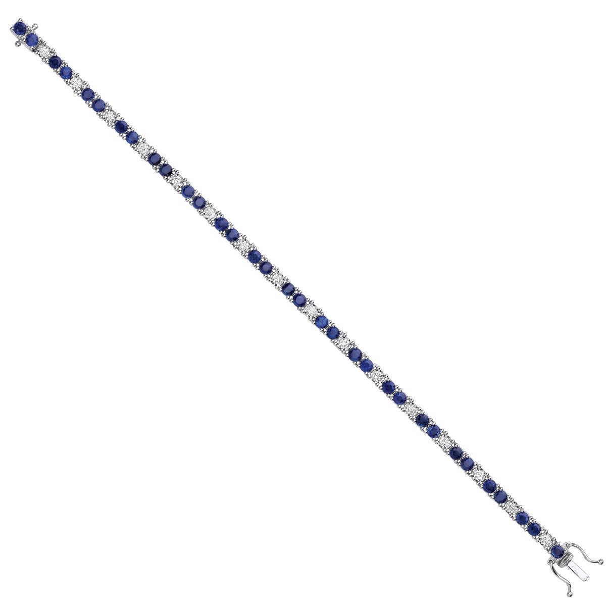 18ct White Gold 5.80ct Diamond and Sapphire Bracelet - Samuel Perry