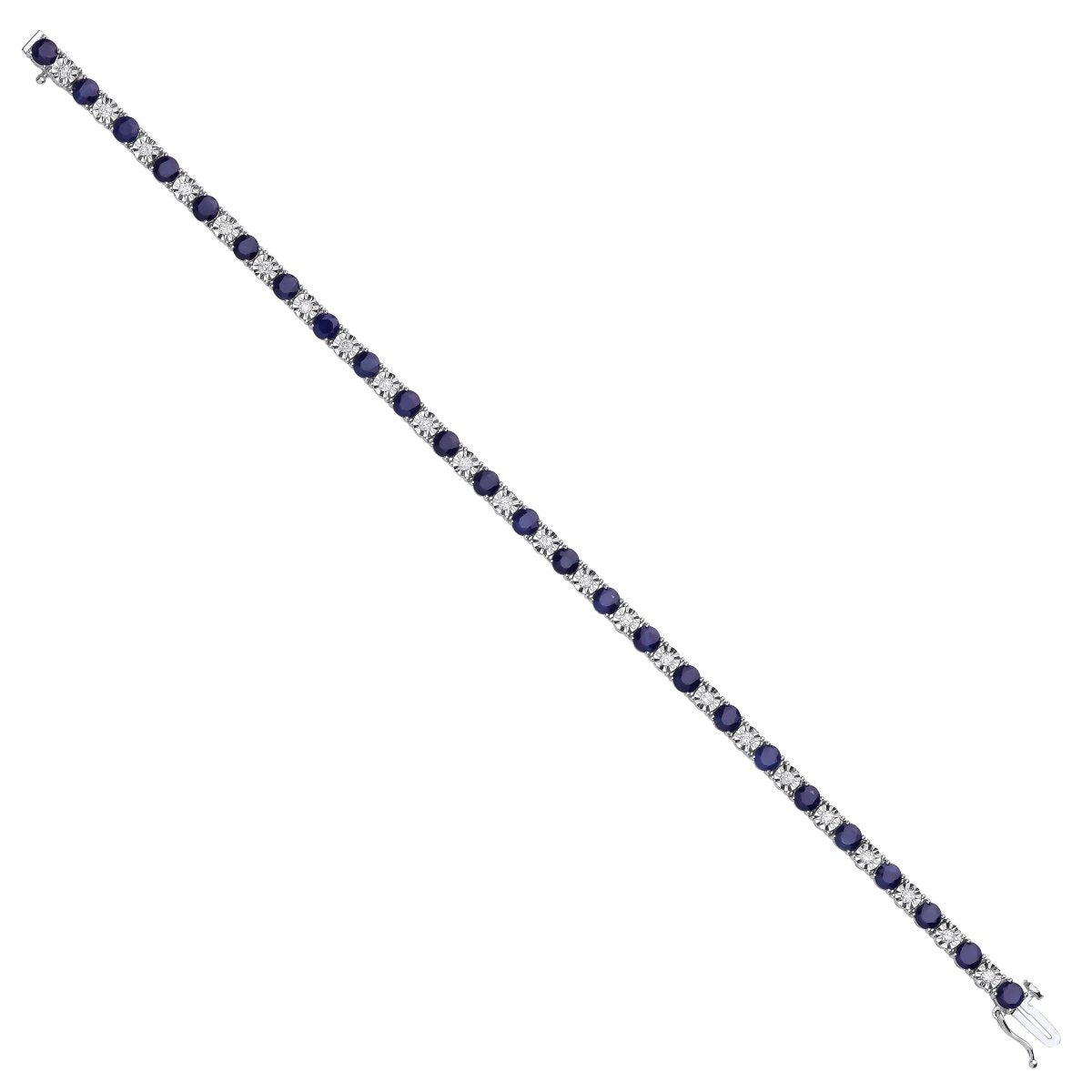 18ct White Gold 5.92ct Diamond and Sapphire Bracelet - Samuel Perry