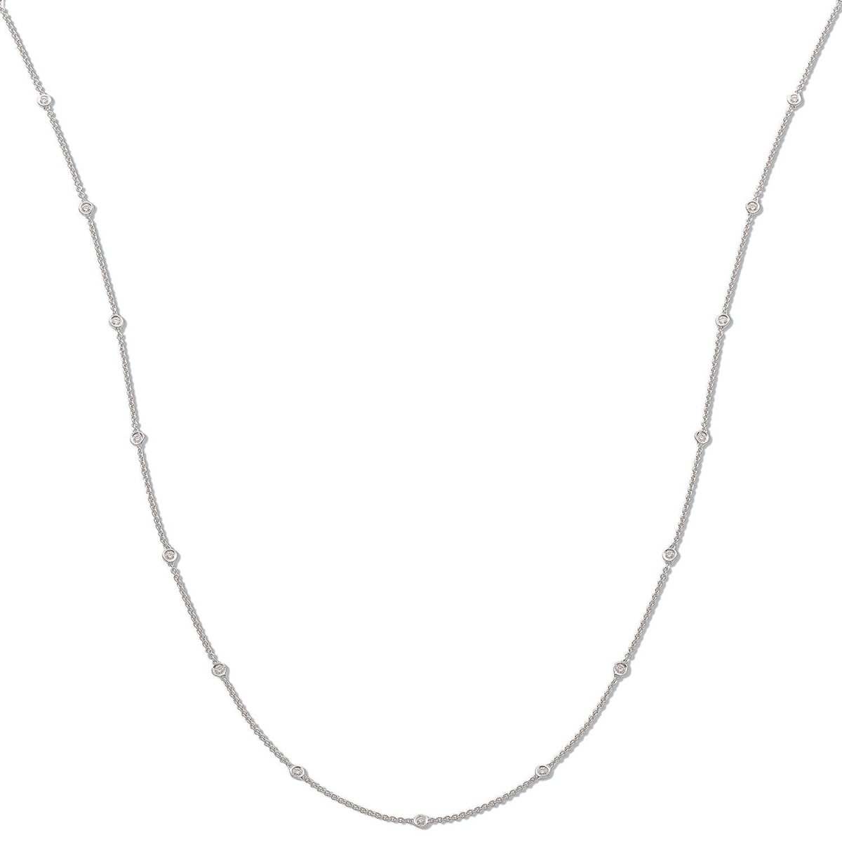 18ct White Gold Dazzling Diamond by the Yard Necklace - Samuel Perry